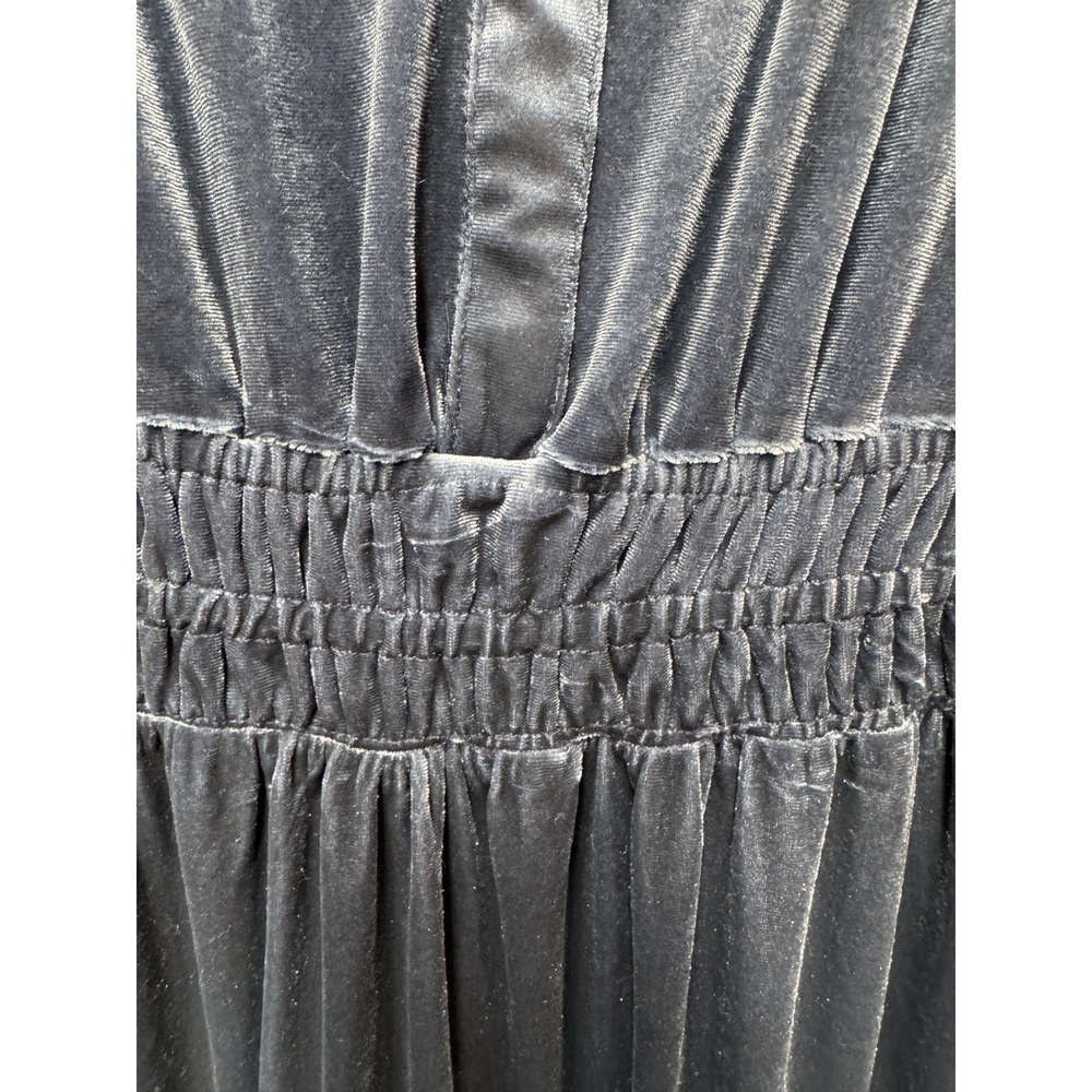 Umgee Velvet Whimsigoth Tiered Maxi Dress XL Teal Boho Flutter Sleeve NWT - Picture 11 of 14